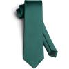 imageHISDERN Mens Ties Solid Color Ties for Men Formal Necktie with Pocket Square Set Satin Silk Neck Tie Handkerchiefs SetBgreen Emerald Dark
