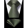 imageHISDERN Mens Ties Solid Color Ties for Men Formal Necktie with Pocket Square Set Satin Silk Neck Tie Handkerchiefs SetBgreen Olive