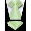 imageHISDERN Mens Ties Solid Color Ties for Men Formal Necktie with Pocket Square Set Satin Silk Neck Tie Handkerchiefs SetBgreen Sage Bright