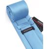 imageHISDERN Mens Ties Solid Color Ties for Men Formal Necktie with Pocket Square Set Satin Silk Neck Tie Handkerchiefs SetCblue Bright