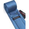 imageHISDERN Mens Ties Solid Color Ties for Men Formal Necktie with Pocket Square Set Satin Silk Neck Tie Handkerchiefs SetCblue Dusty