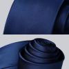imageHISDERN Mens Ties Solid Color Ties for Men Formal Necktie with Pocket Square Set Satin Silk Neck Tie Handkerchiefs SetCblue Navy