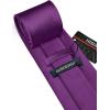 imageHISDERN Mens Ties Solid Color Ties for Men Formal Necktie with Pocket Square Set Satin Silk Neck Tie Handkerchiefs SetDpurple Dark