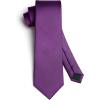 imageHISDERN Mens Ties Solid Color Ties for Men Formal Necktie with Pocket Square Set Satin Silk Neck Tie Handkerchiefs SetDpurple Dark