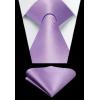 imageHISDERN Mens Ties Solid Color Ties for Men Formal Necktie with Pocket Square Set Satin Silk Neck Tie Handkerchiefs SetDpurple Lavender