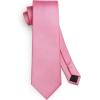 imageHISDERN Mens Ties Solid Color Ties for Men Formal Necktie with Pocket Square Set Satin Silk Neck Tie Handkerchiefs SetEpink