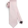 imageHISDERN Mens Ties Solid Color Ties for Men Formal Necktie with Pocket Square Set Satin Silk Neck Tie Handkerchiefs SetEpink Blush