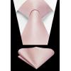 imageHISDERN Mens Ties Solid Color Ties for Men Formal Necktie with Pocket Square Set Satin Silk Neck Tie Handkerchiefs SetEpink Blush
