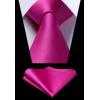 imageHISDERN Mens Ties Solid Color Ties for Men Formal Necktie with Pocket Square Set Satin Silk Neck Tie Handkerchiefs SetEpink Hot1