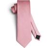imageHISDERN Mens Ties Solid Color Ties for Men Formal Necktie with Pocket Square Set Satin Silk Neck Tie Handkerchiefs SetEpink Rose Gold