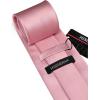 imageHISDERN Mens Ties Solid Color Ties for Men Formal Necktie with Pocket Square Set Satin Silk Neck Tie Handkerchiefs SetEpink Rose Gold