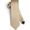 imageHISDERN Mens Ties Solid Color Ties for Men Formal Necktie with Pocket Square Set Satin Silk Neck Tie Handkerchiefs SetFchampagne Beige