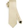 imageHISDERN Mens Ties Solid Color Ties for Men Formal Necktie with Pocket Square Set Satin Silk Neck Tie Handkerchiefs SetFchampagne Bright