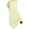 imageHISDERN Mens Ties Solid Color Ties for Men Formal Necktie with Pocket Square Set Satin Silk Neck Tie Handkerchiefs SetGyellow