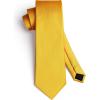 imageHISDERN Mens Ties Solid Color Ties for Men Formal Necktie with Pocket Square Set Satin Silk Neck Tie Handkerchiefs SetGyellow Mustard