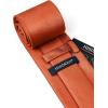 imageHISDERN Mens Ties Solid Color Ties for Men Formal Necktie with Pocket Square Set Satin Silk Neck Tie Handkerchiefs SetHburnt Orange