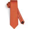 imageHISDERN Mens Ties Solid Color Ties for Men Formal Necktie with Pocket Square Set Satin Silk Neck Tie Handkerchiefs SetHburnt Orange