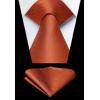 imageHISDERN Mens Ties Solid Color Ties for Men Formal Necktie with Pocket Square Set Satin Silk Neck Tie Handkerchiefs SetHburnt Orange