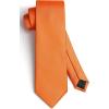 imageHISDERN Mens Ties Solid Color Ties for Men Formal Necktie with Pocket Square Set Satin Silk Neck Tie Handkerchiefs SetHorange