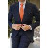 imageHISDERN Mens Ties Solid Color Ties for Men Formal Necktie with Pocket Square Set Satin Silk Neck Tie Handkerchiefs SetHorange
