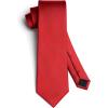 imageHISDERN Mens Ties Solid Color Ties for Men Formal Necktie with Pocket Square Set Satin Silk Neck Tie Handkerchiefs SetIred