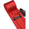 imageHISDERN Mens Ties Solid Color Ties for Men Formal Necktie with Pocket Square Set Satin Silk Neck Tie Handkerchiefs SetIred