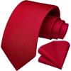 imageHISDERN Mens Ties Solid Color Ties for Men Formal Necktie with Pocket Square Set Satin Silk Neck Tie Handkerchiefs SetIred Light