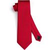 imageHISDERN Mens Ties Solid Color Ties for Men Formal Necktie with Pocket Square Set Satin Silk Neck Tie Handkerchiefs SetIred Light