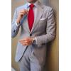 imageHISDERN Mens Ties Solid Color Ties for Men Formal Necktie with Pocket Square Set Satin Silk Neck Tie Handkerchiefs SetIred Light