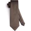 imageHISDERN Mens Ties Solid Color Ties for Men Formal Necktie with Pocket Square Set Satin Silk Neck Tie Handkerchiefs SetJbrown