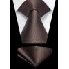 imageHISDERN Mens Ties Solid Color Ties for Men Formal Necktie with Pocket Square Set Satin Silk Neck Tie Handkerchiefs SetJbrown