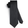 imageHISDERN Mens Ties Solid Color Ties for Men Formal Necktie with Pocket Square Set Satin Silk Neck Tie Handkerchiefs SetKblack