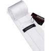 imageHISDERN Mens Ties Solid Color Ties for Men Formal Necktie with Pocket Square Set Satin Silk Neck Tie Handkerchiefs SetNwhite