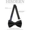 imageHISDERN Bow Ties for Men PreTied Bow Tie Floral Paisley Handkerchief Classic Formal Bowtie and Pocket Square Cufflinks Set01black Floral
