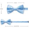 imageHISDERN Bow Ties for Men PreTied Bow Tie Floral Paisley Handkerchief Classic Formal Bowtie and Pocket Square Cufflinks Set02paisley Light Blue