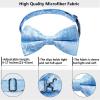 imageHISDERN Bow Ties for Men PreTied Bow Tie Floral Paisley Handkerchief Classic Formal Bowtie and Pocket Square Cufflinks Set02paisley Light Blue