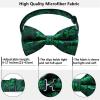imageHISDERN Bow Ties for Men PreTied Bow Tie Floral Paisley Handkerchief Classic Formal Bowtie and Pocket Square Cufflinks Set03green Floral