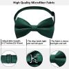 imageHISDERN Bow Ties for Men PreTied Bow Tie Floral Paisley Handkerchief Classic Formal Bowtie and Pocket Square Cufflinks Set03green Plaid