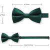 imageHISDERN Bow Ties for Men PreTied Bow Tie Floral Paisley Handkerchief Classic Formal Bowtie and Pocket Square Cufflinks Set03green Plaid