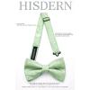 imageHISDERN Bow Ties for Men PreTied Bow Tie Floral Paisley Handkerchief Classic Formal Bowtie and Pocket Square Cufflinks Set03sage Green Paisley