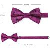 imageHISDERN Bow Ties for Men PreTied Bow Tie Floral Paisley Handkerchief Classic Formal Bowtie and Pocket Square Cufflinks Set04hot Pink