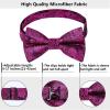 imageHISDERN Bow Ties for Men PreTied Bow Tie Floral Paisley Handkerchief Classic Formal Bowtie and Pocket Square Cufflinks Set04hot Pink