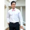 imageHISDERN Bow Ties for Men PreTied Bow Tie Floral Paisley Handkerchief Classic Formal Bowtie and Pocket Square Cufflinks Set04hot Pink Paisley