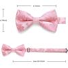 imageHISDERN Bow Ties for Men PreTied Bow Tie Floral Paisley Handkerchief Classic Formal Bowtie and Pocket Square Cufflinks Set04hot Pink Paisley