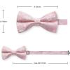 imageHISDERN Bow Ties for Men PreTied Bow Tie Floral Paisley Handkerchief Classic Formal Bowtie and Pocket Square Cufflinks Set04pink Floral