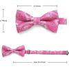 imageHISDERN Bow Ties for Men PreTied Bow Tie Floral Paisley Handkerchief Classic Formal Bowtie and Pocket Square Cufflinks Set04pink Paisley