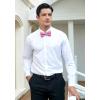 imageHISDERN Bow Ties for Men PreTied Bow Tie Floral Paisley Handkerchief Classic Formal Bowtie and Pocket Square Cufflinks Set04pink Paisley