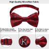 imageHISDERN Bow Ties for Men PreTied Bow Tie Floral Paisley Handkerchief Classic Formal Bowtie and Pocket Square Cufflinks Set04red Floral
