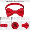 imageHISDERN Bow Ties for Men PreTied Bow Tie Floral Paisley Handkerchief Classic Formal Bowtie and Pocket Square Cufflinks Set04red Paisley