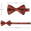 imageHISDERN Bow Ties for Men PreTied Bow Tie Floral Paisley Handkerchief Classic Formal Bowtie and Pocket Square Cufflinks Set05orange Floral